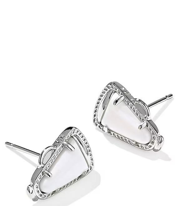 Cheer Stud Earring Silver Mother Of Pearl