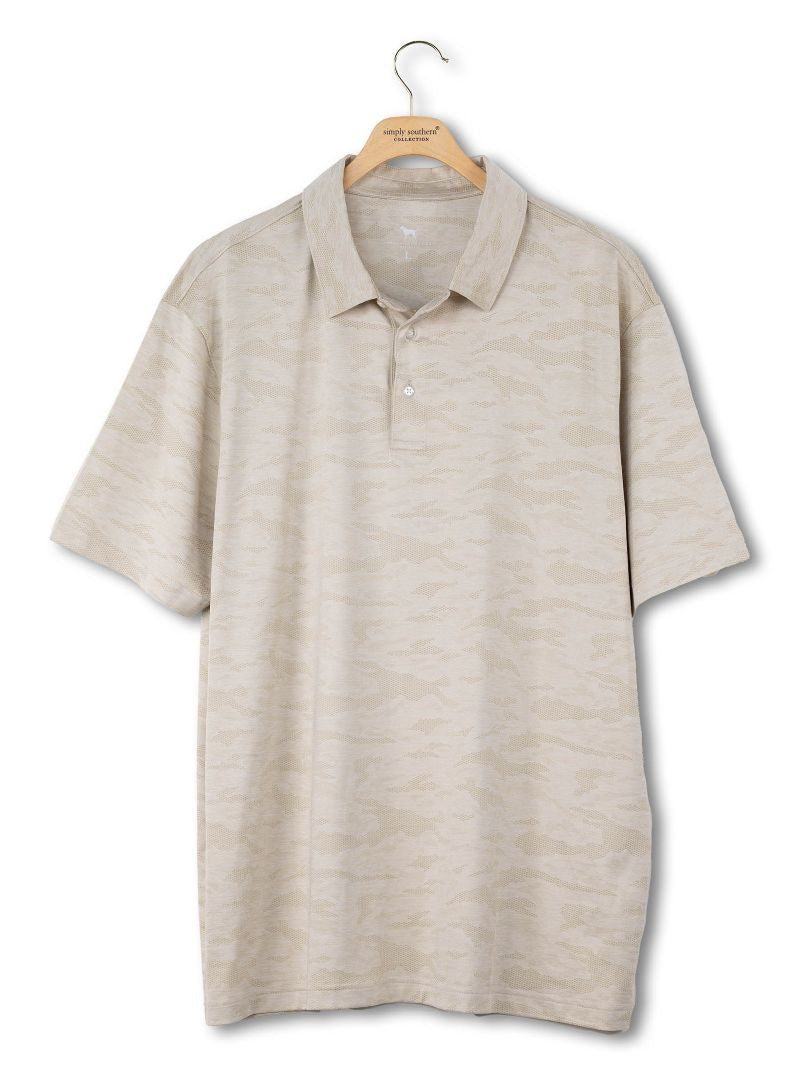 Beige Camo Jacquard Polo