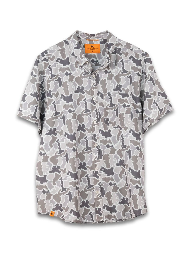 Grey Camo SS Button Up