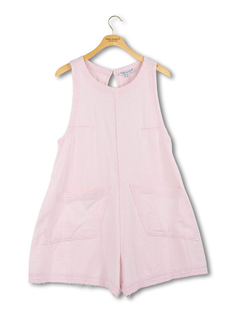 Vintage Wash Romper in Rose