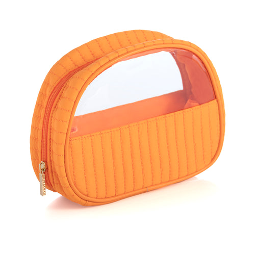 Ezra Half Moon Cosmetic Pouch in Orange
