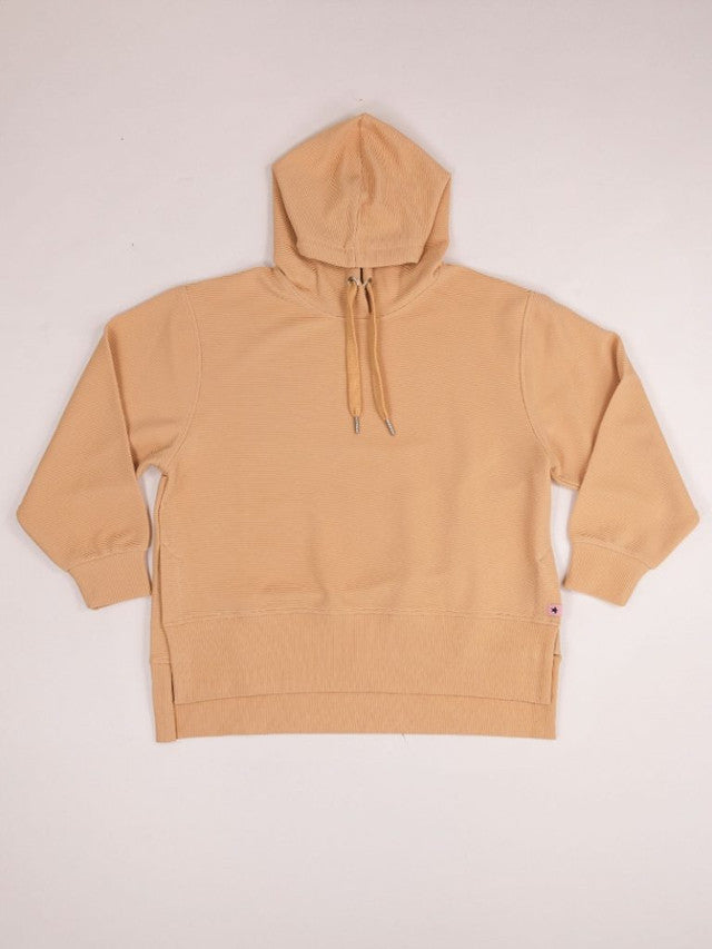 Ribbed Hoodie in Latte