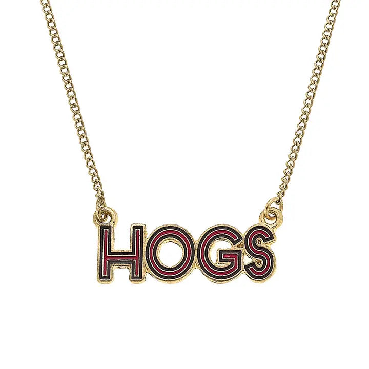 Arkansas Razorback Outline Necklace