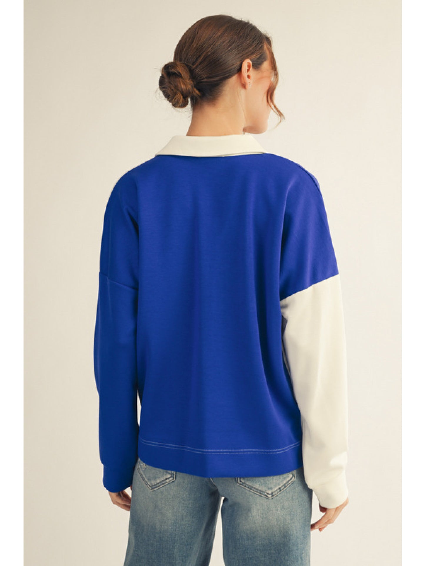 Color Block Top with Side Band Royal
