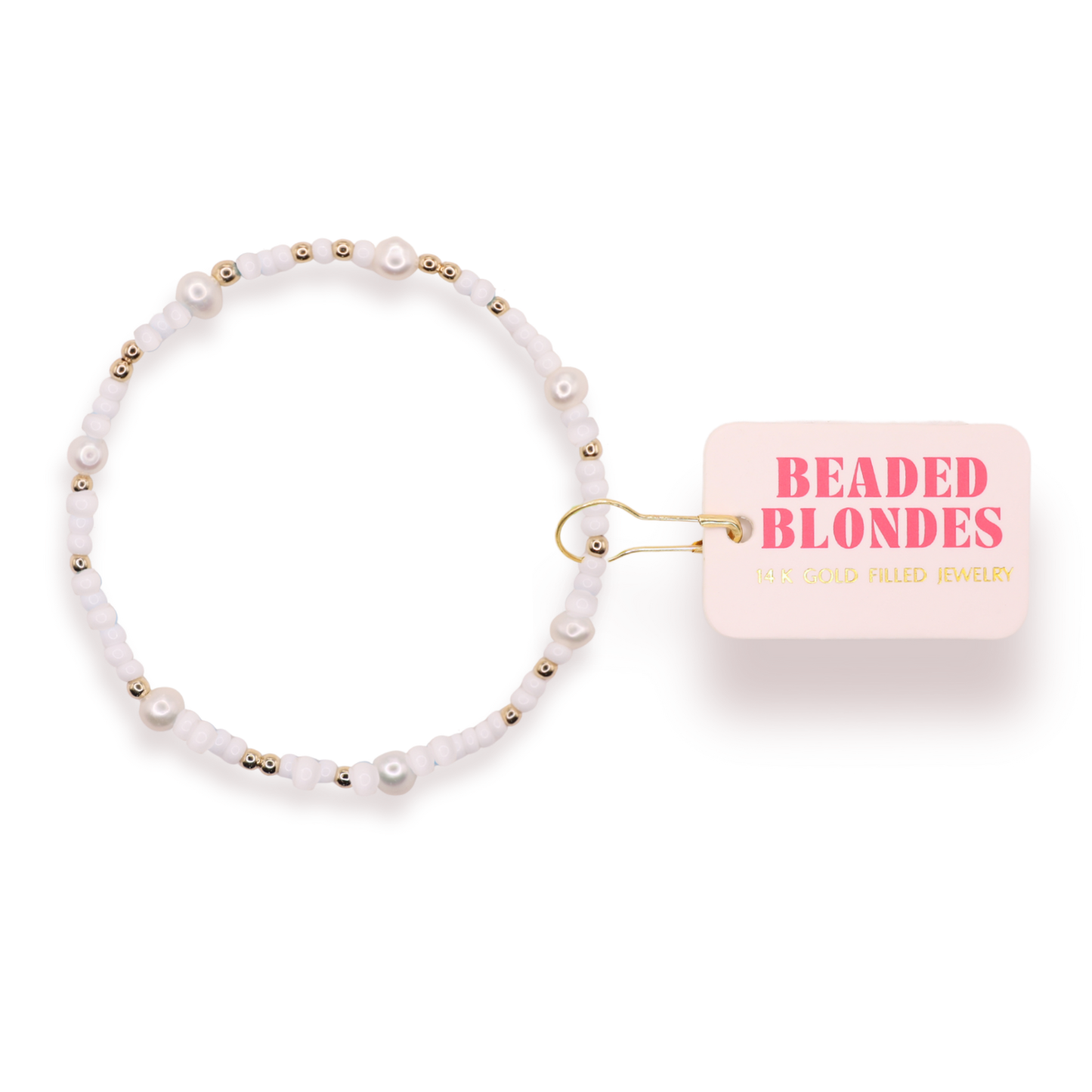 White Pearl Sprinkle Bracelet: Extended 7.25 Inch