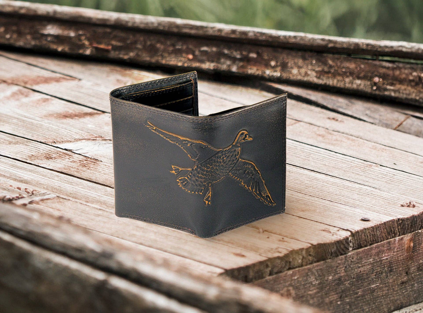 Mallard Burnished Leather Trifold Wallet
