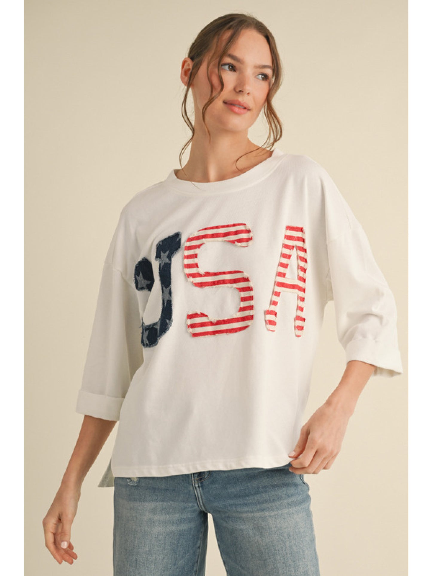 USA Top in White