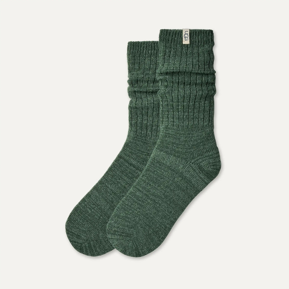 Women's Rib Knit Slouchy Crew Green Stone