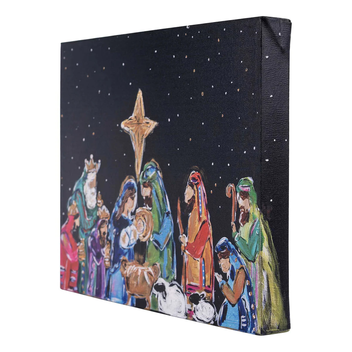 Nativity At Night Small Canvas