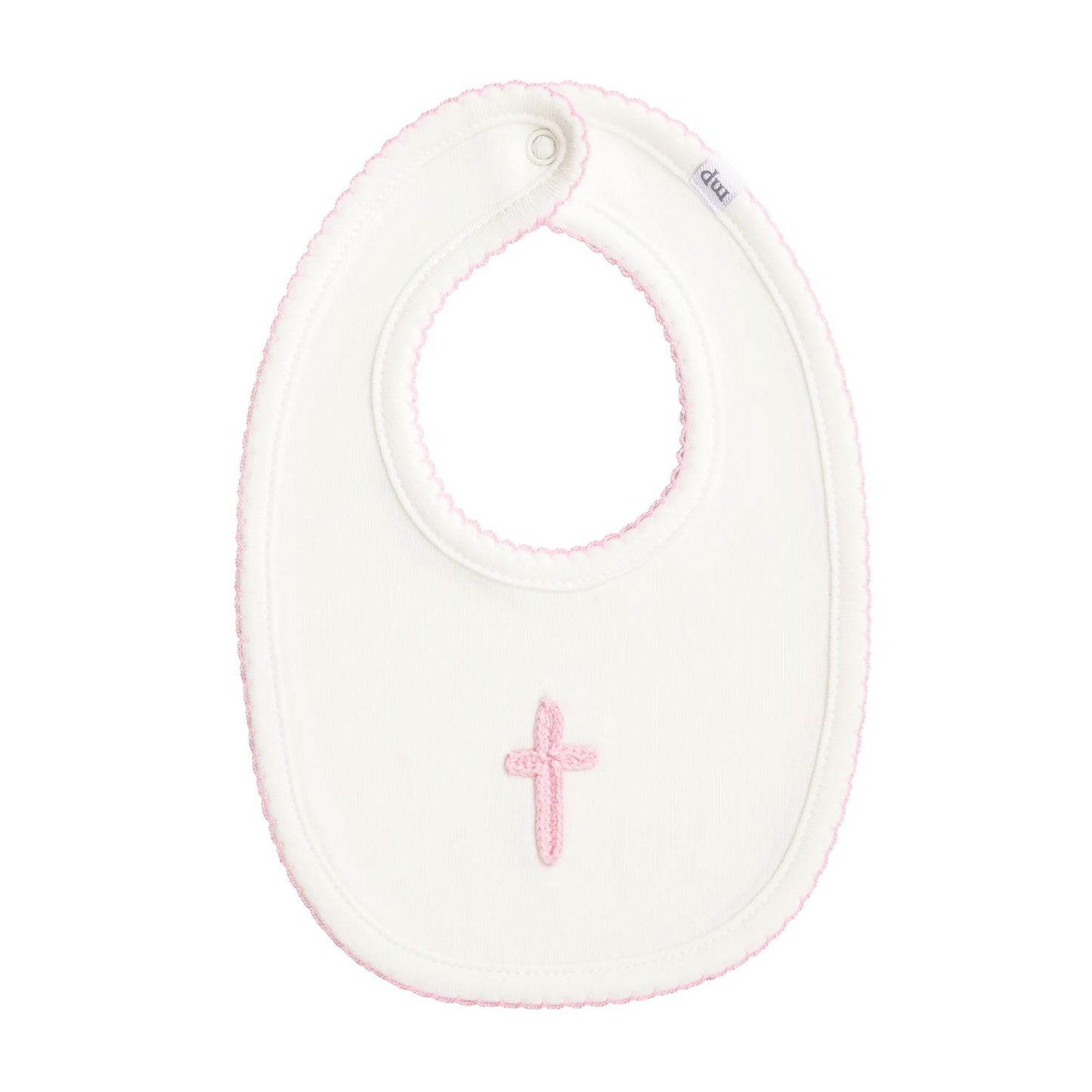 Pink Crochet Cross Bib