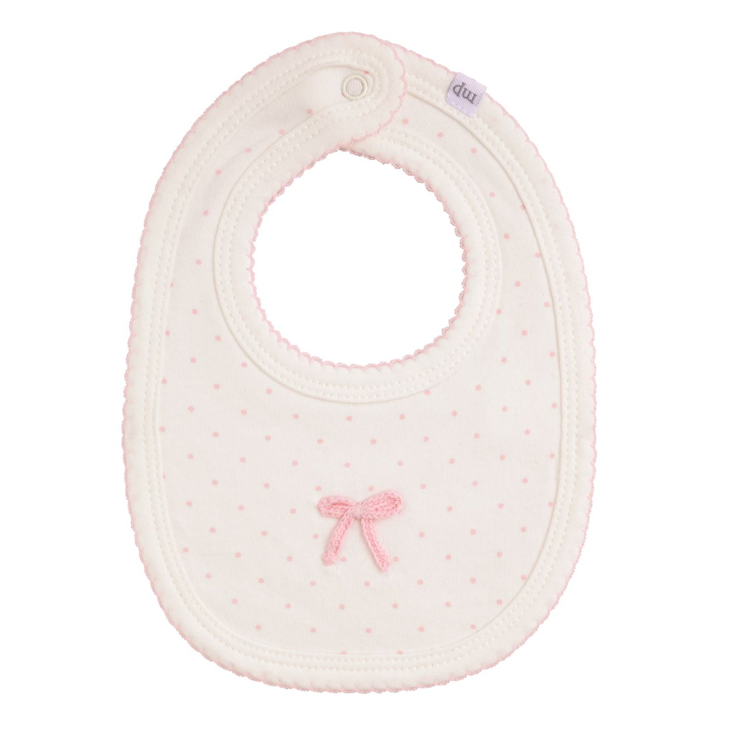 Crochet Bow Dots Bib