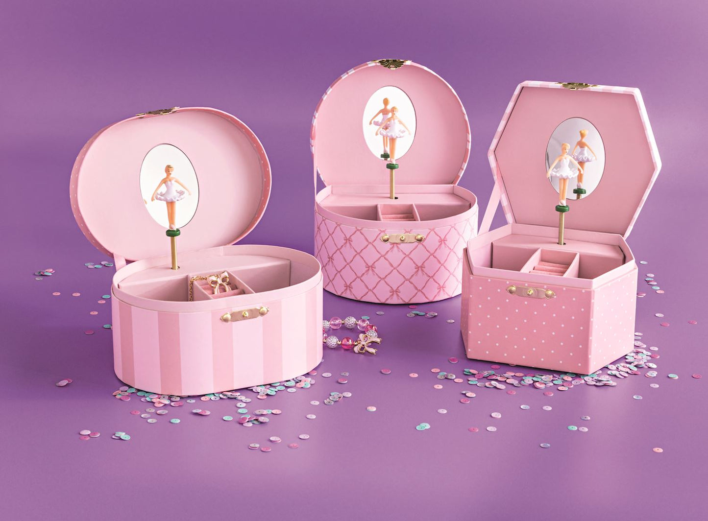 Three Ballerinas Jewelry Music Box