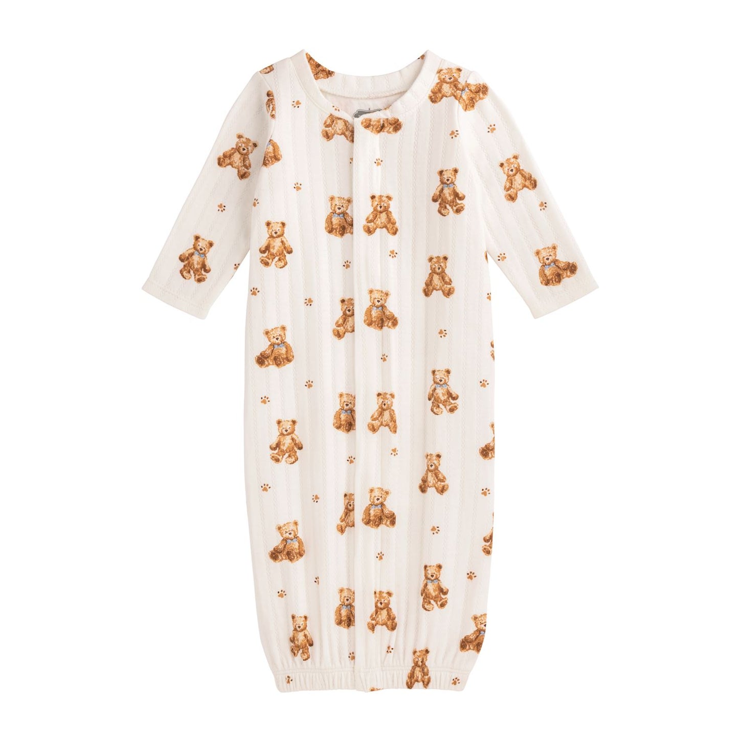 Pointelle Bear Print Convertible Gown