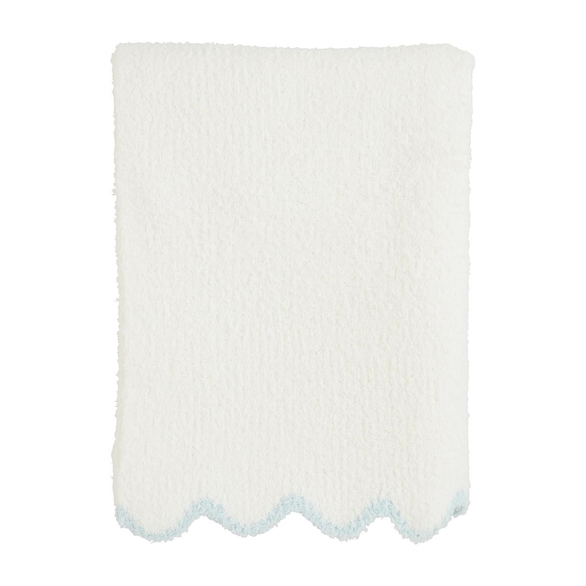 Chenille Scallop Blanket Blue