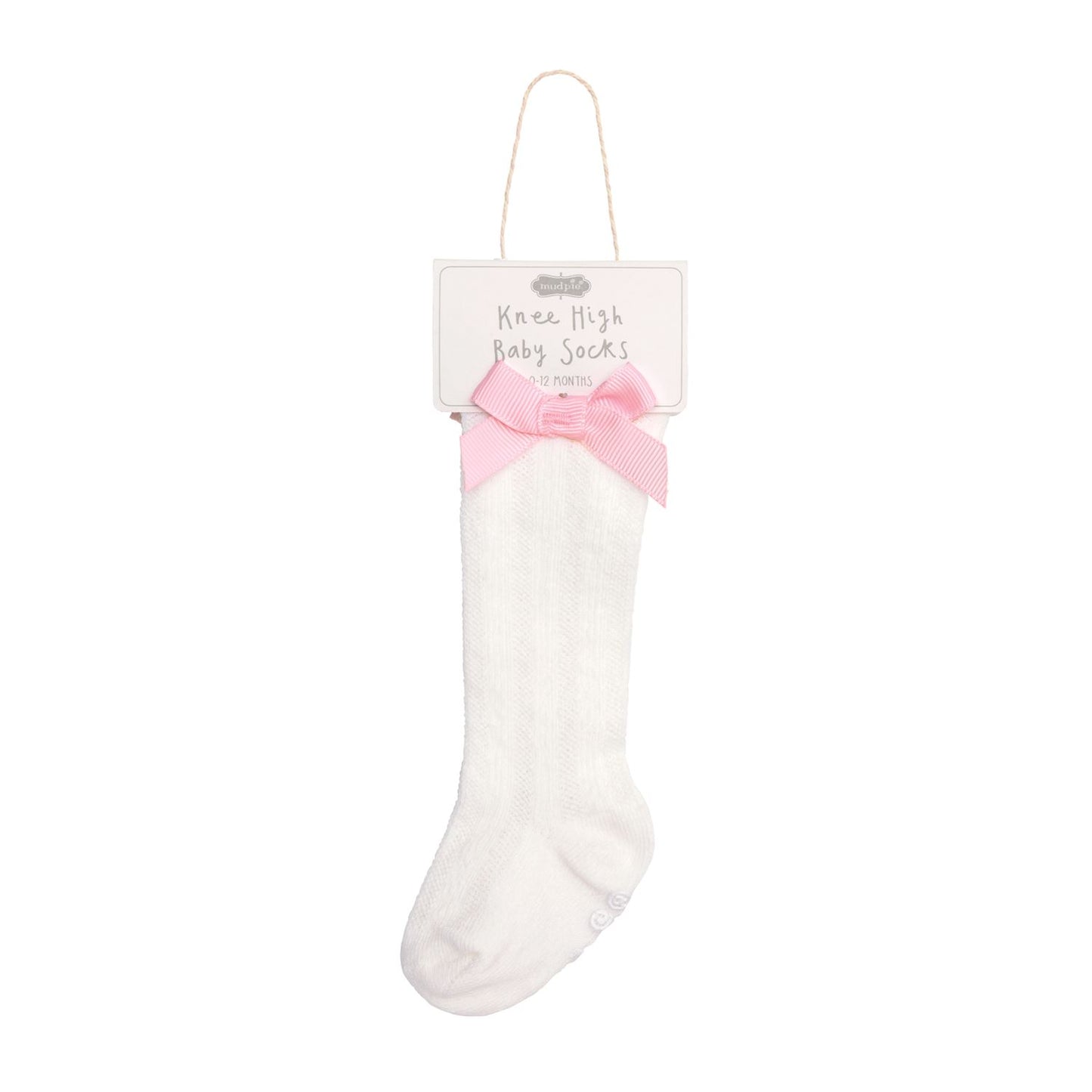 Tall White Bow Sock 0-12M