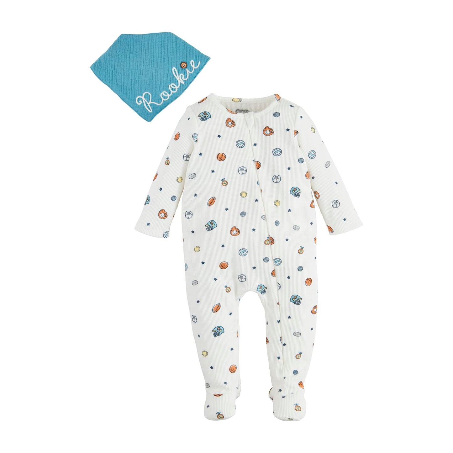 Sports Print Sleeper & Bib Set
