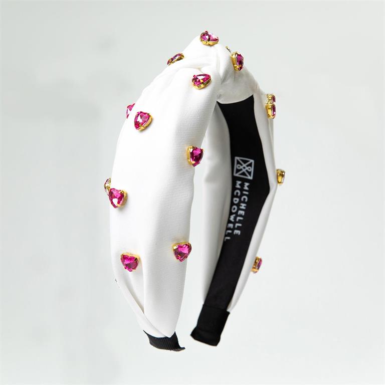 Hot Pink Hearts Krista Headband