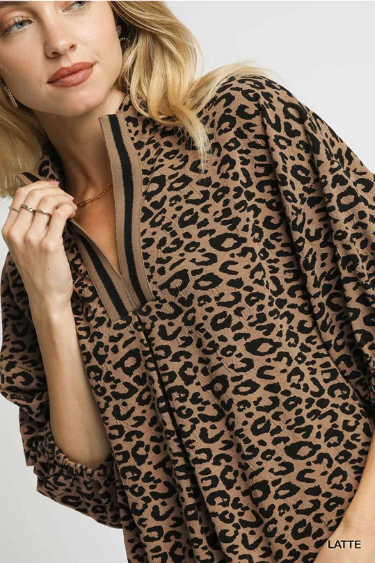 Animal Print Jacquard Top