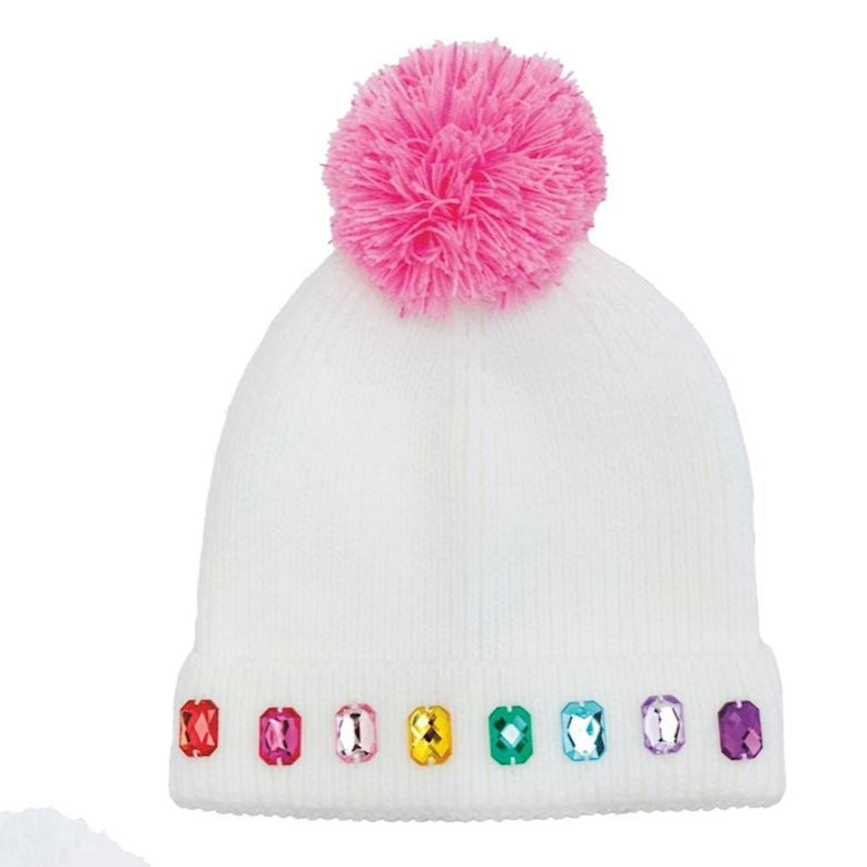 Rainbow Row Rhinestone Beanie Hat