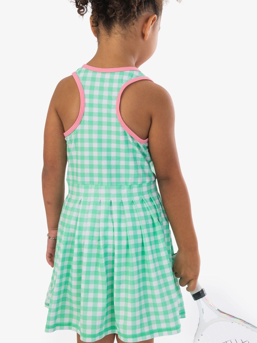 Spring Green Gingham Active Dress & Bike Short Set