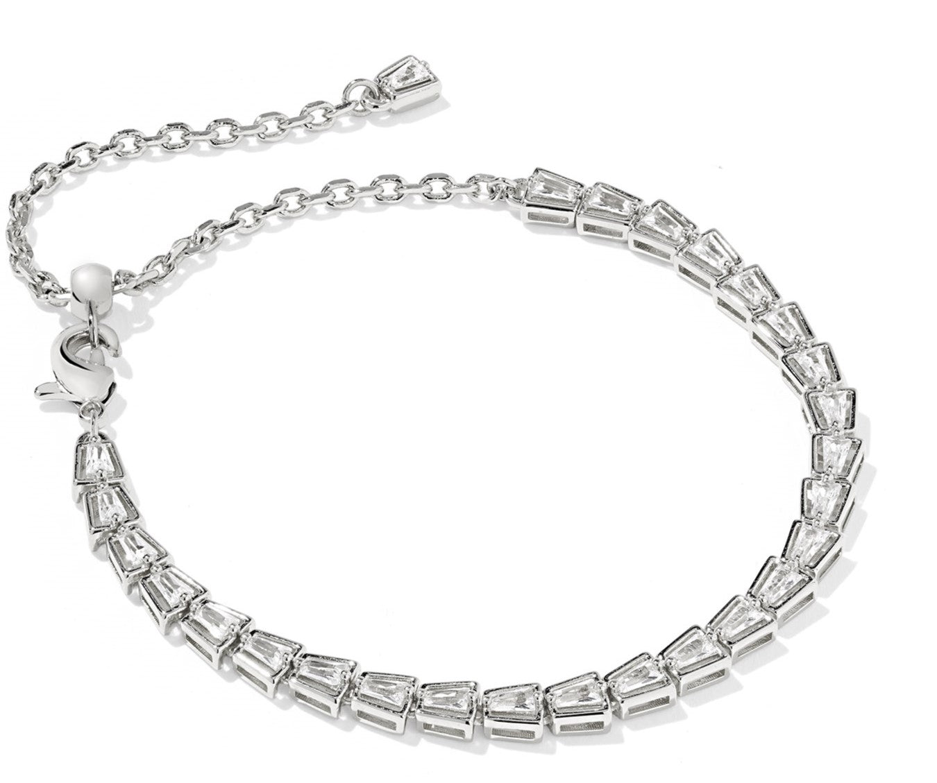 Bella Tennis Bracelet in Silver White Cz