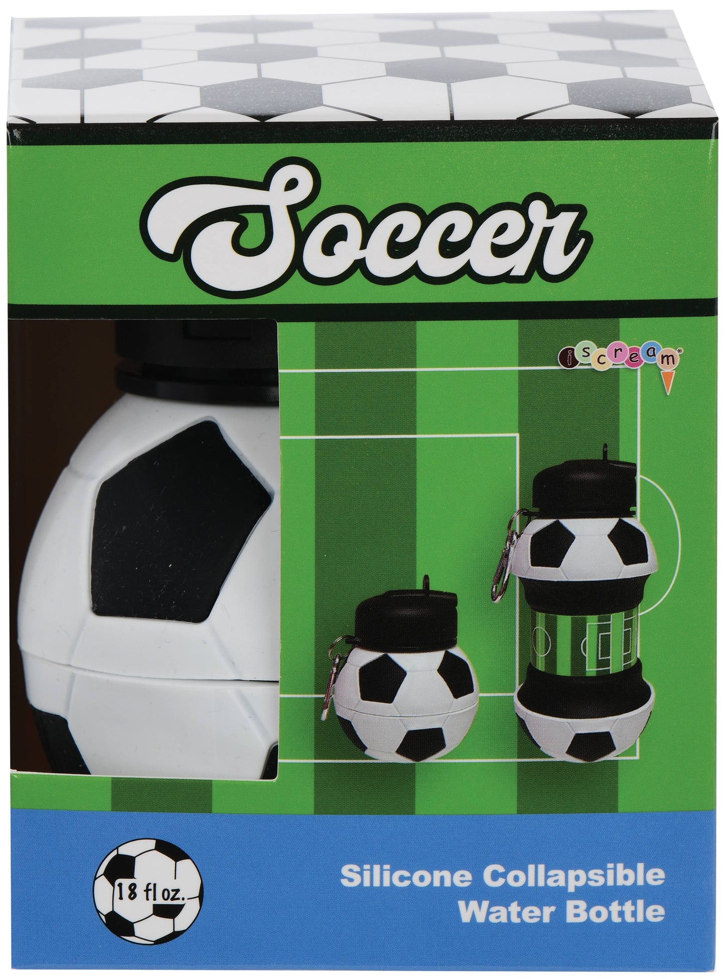 Soccer Silicone Collapsible Water Bottle