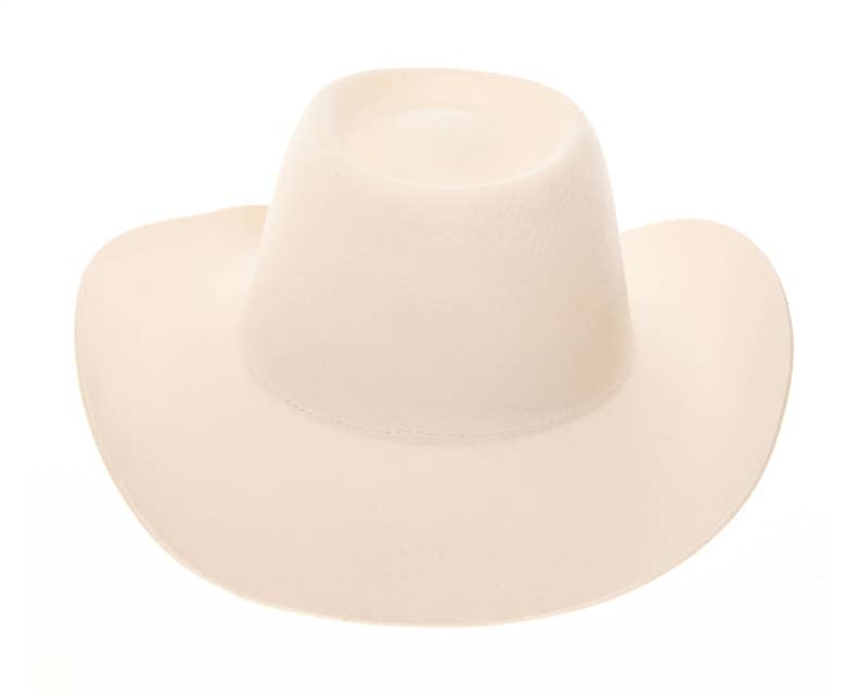 Wool Western Gambler Cowboy Hat Ivory
