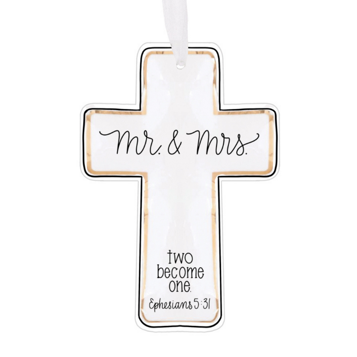 Mr & Mrs Two Become One Cross