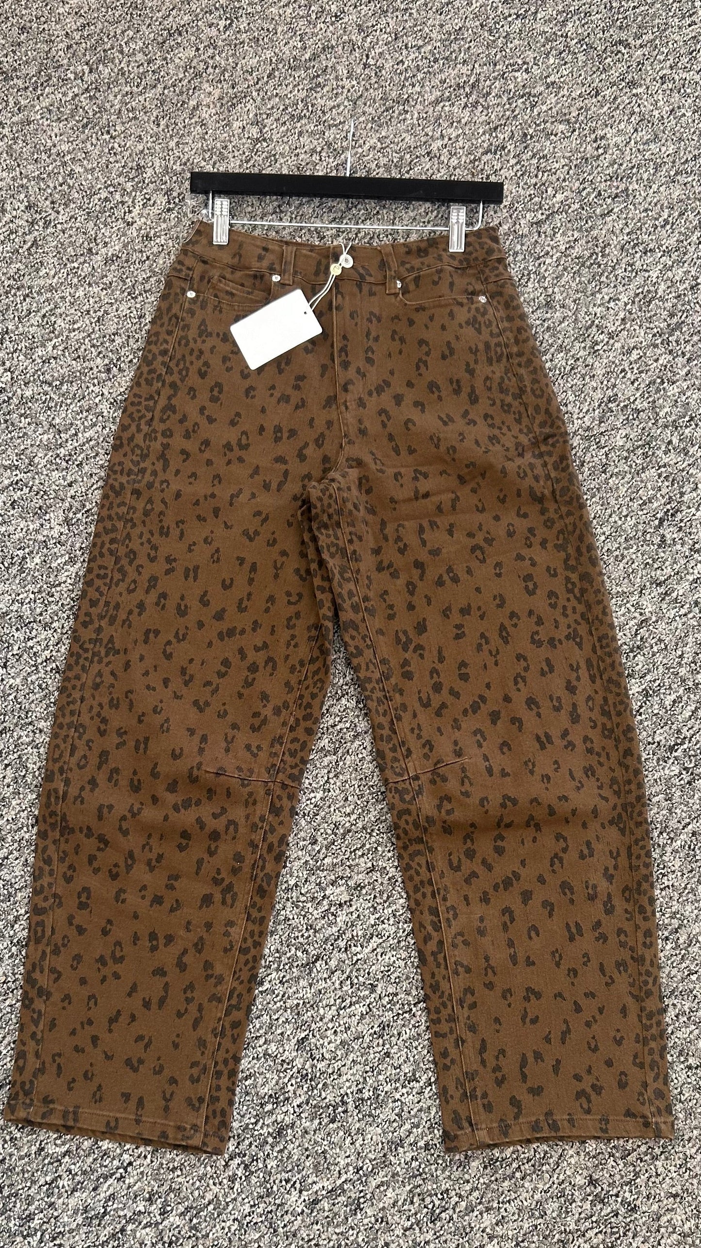 Leopard Print Barrel Pants