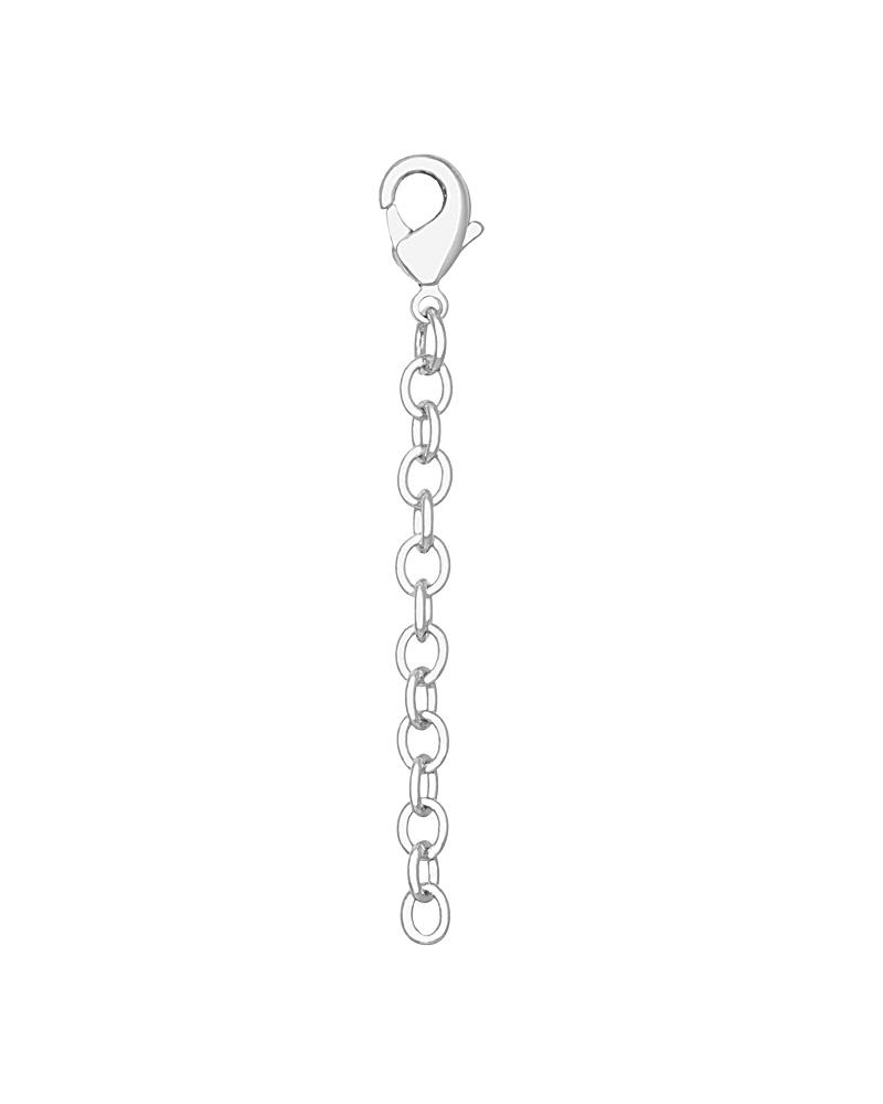 NECKLACE EXTENDER 2' LOBSTER RHODIUM METAL