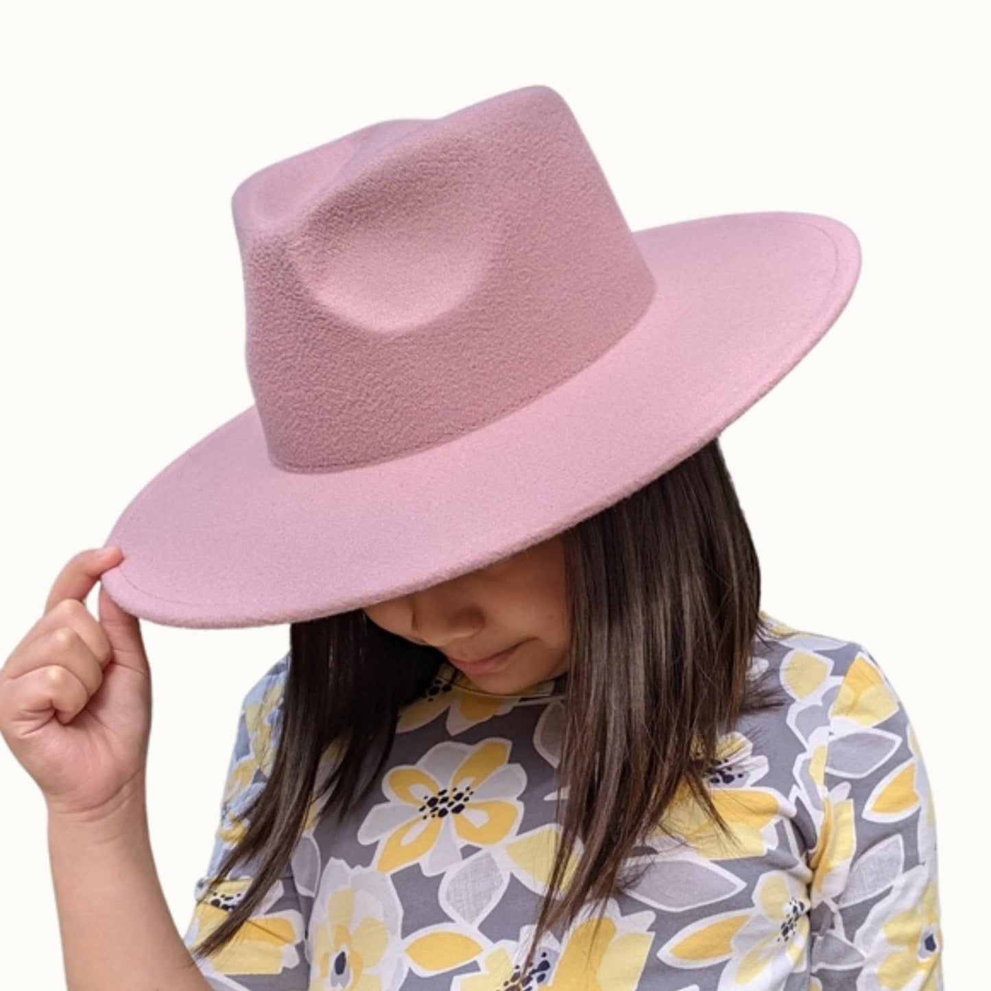 Youth Children's Vegan Felt Rancher Hat, Adjustable: Dusty Blue