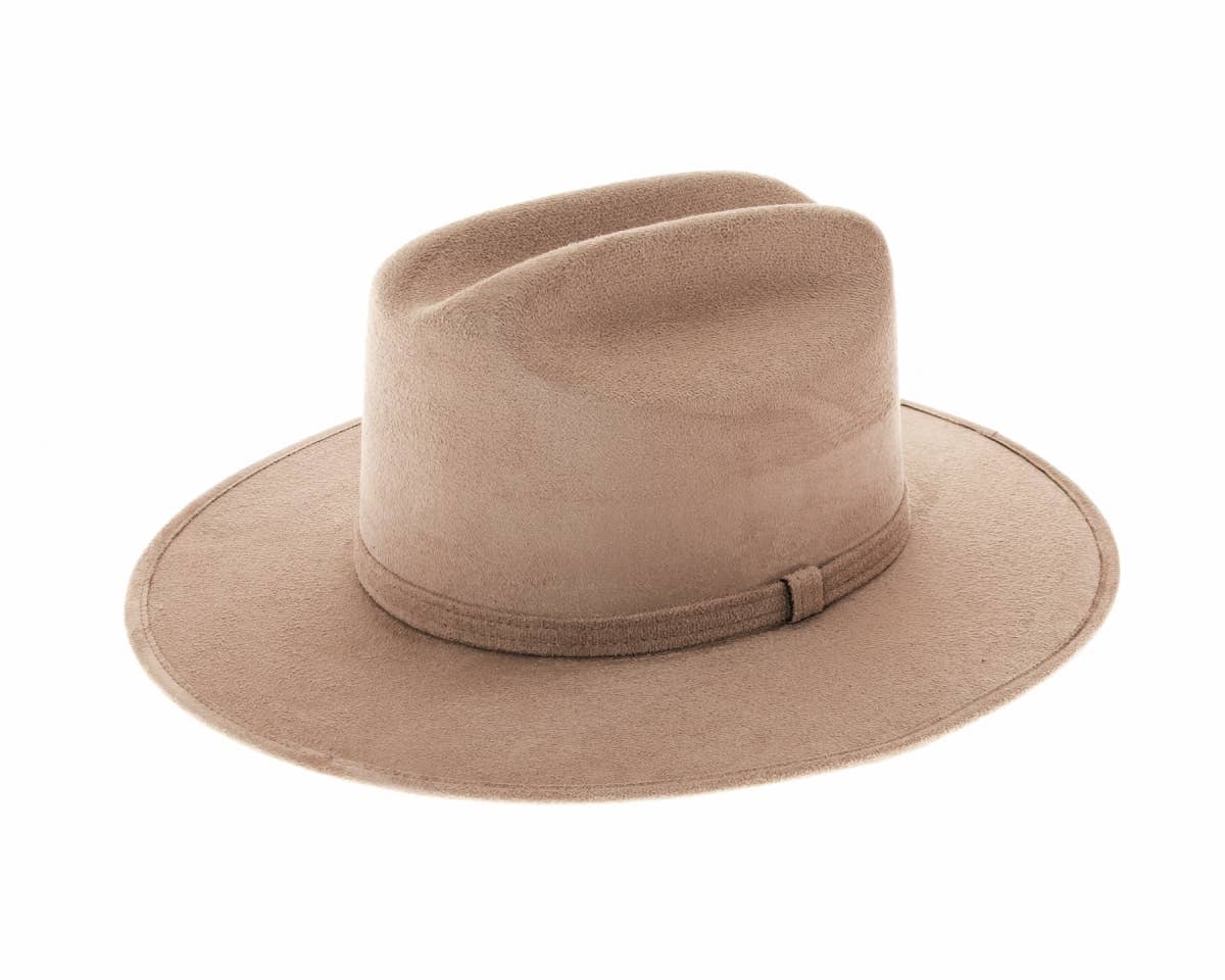 Flat Brim Western Rancher Hat Light Taupe