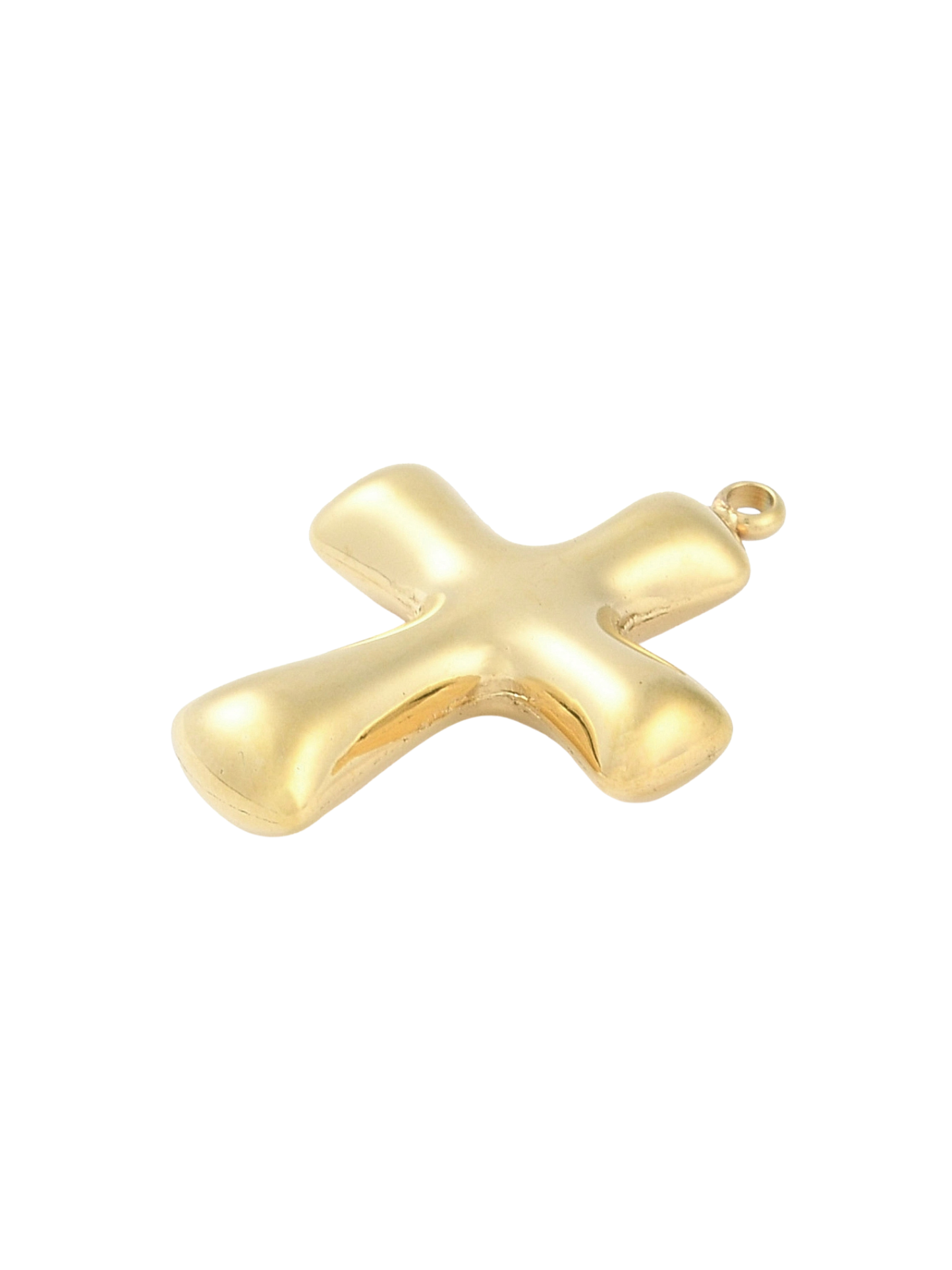 * Gold Bubble Cross Charm