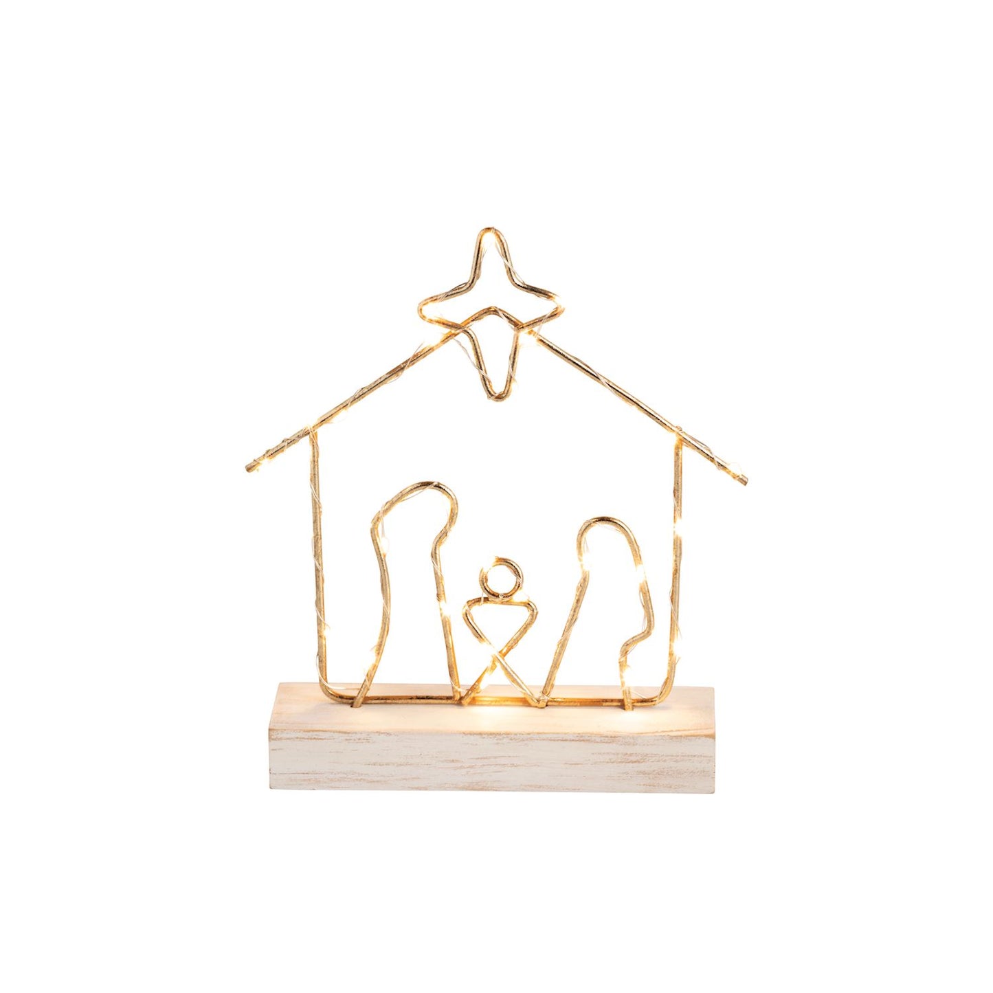 Wire Light Up Nativity Sitter