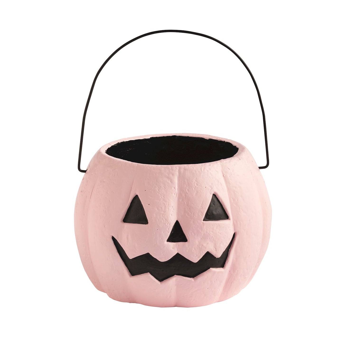 Pink Pumpkin Mini Paper Mache Bucket