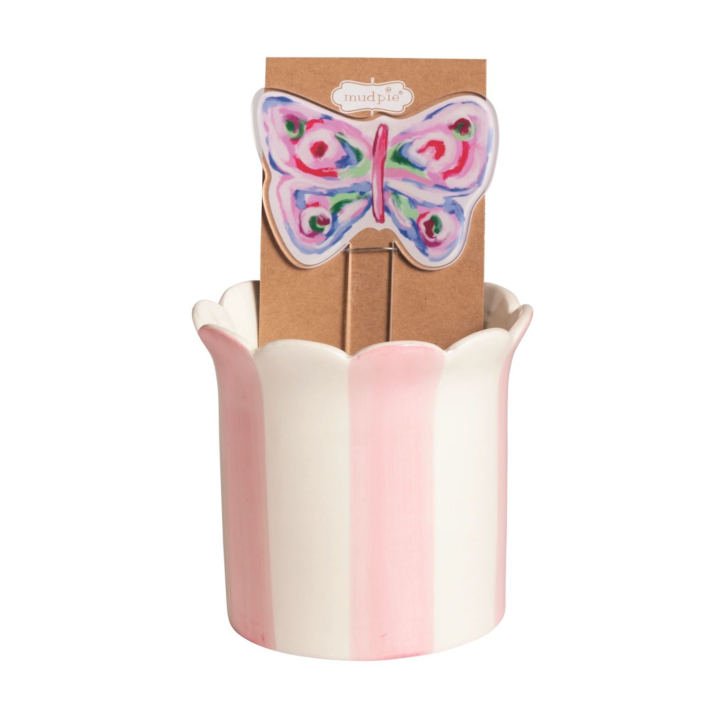 Butterfly Pot With Plant Stake