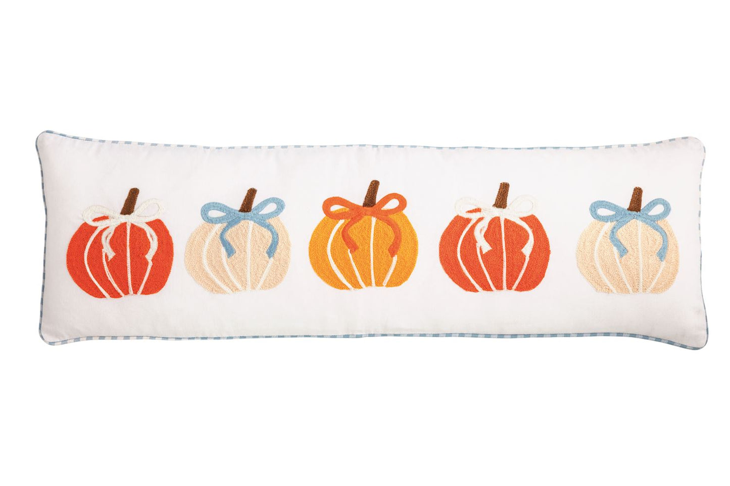 Pumpkin Embroidered Lumbar Pillow