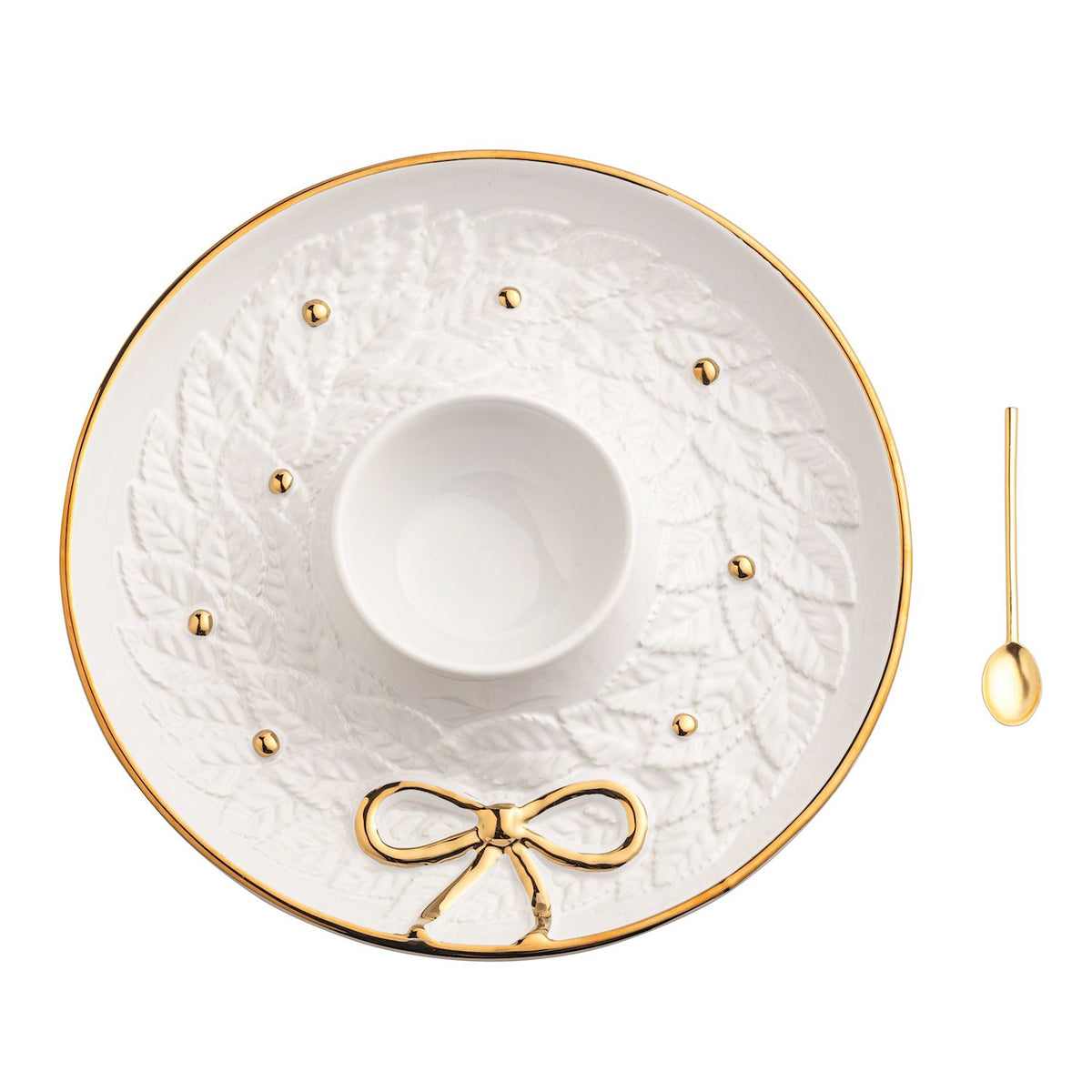 Gold Wreath Chip & Dip Set