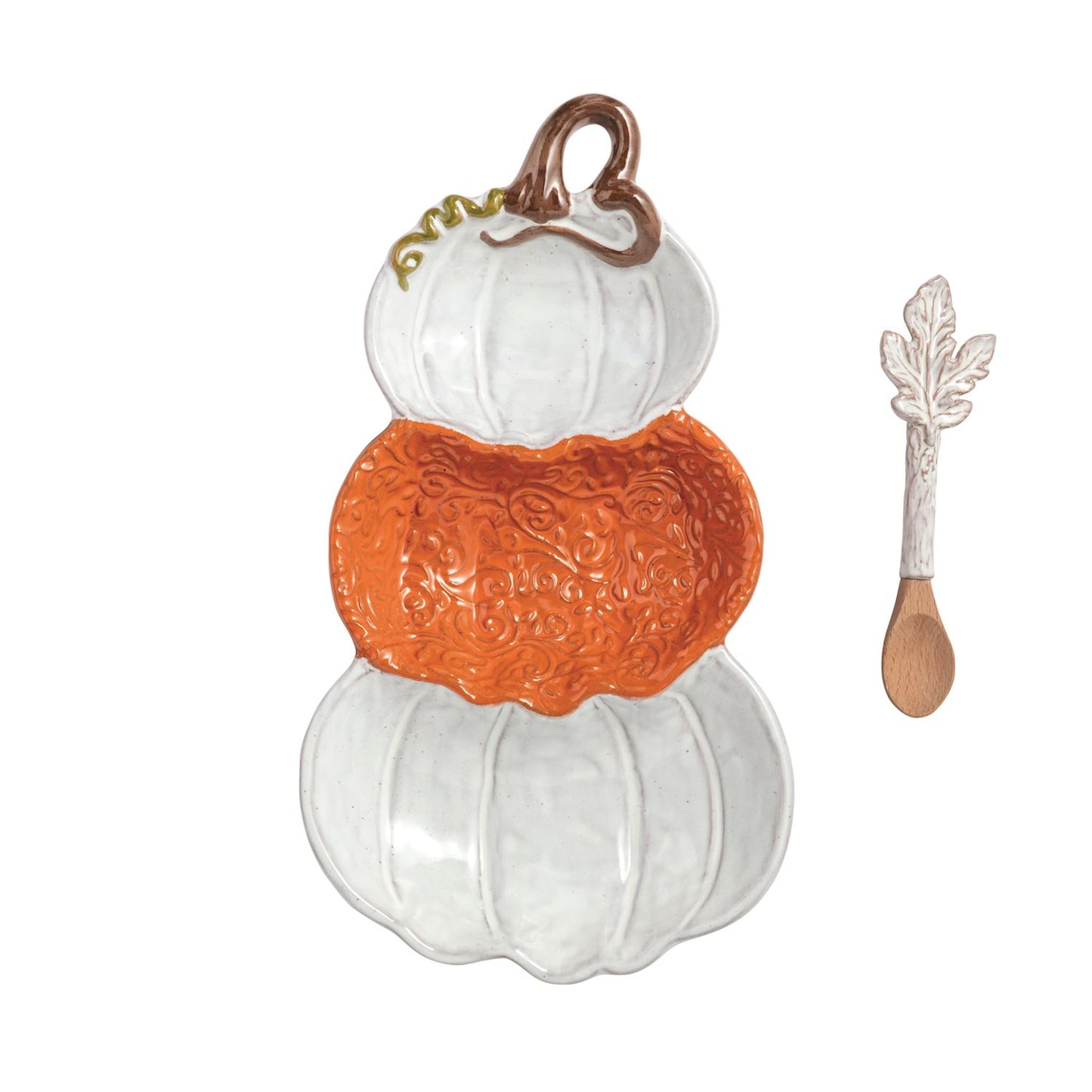 Stacked Pumpkin Triple Tidbit Dish