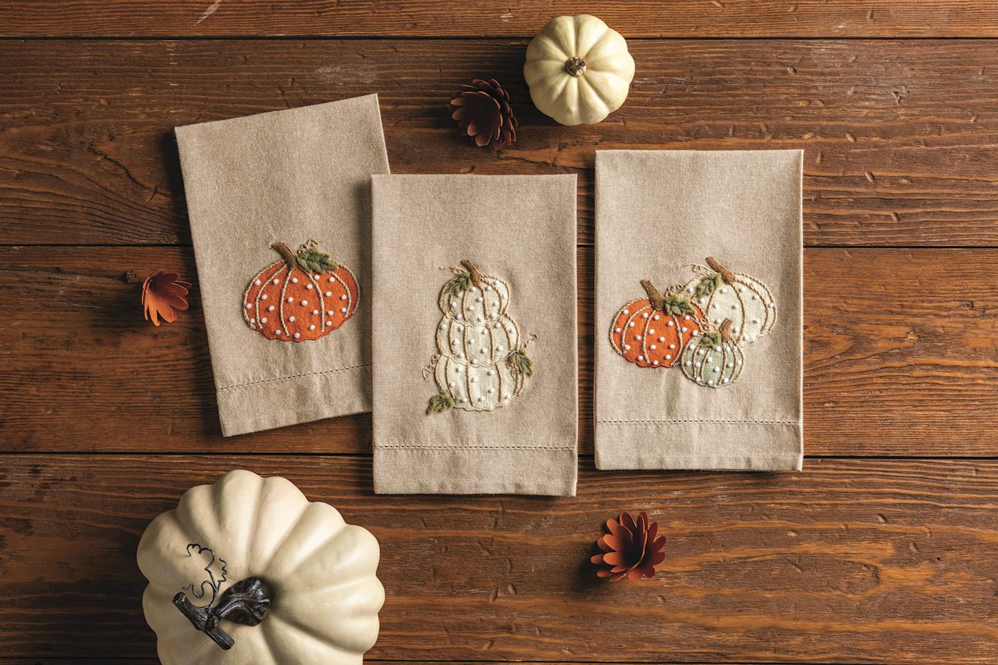 Assorted Pumpkin French Knot Towel
