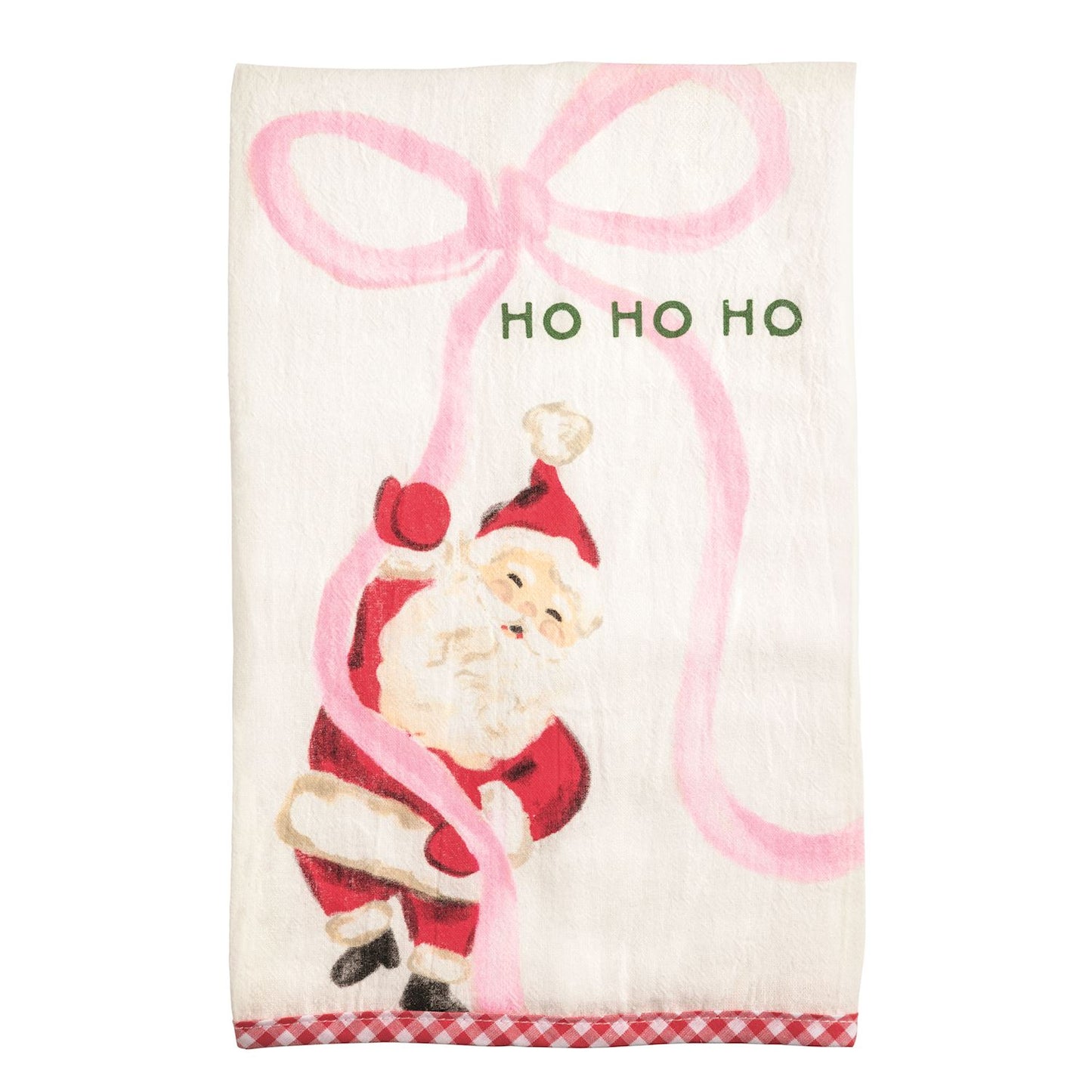 Santa With Bow Whimsy Christmas Towel