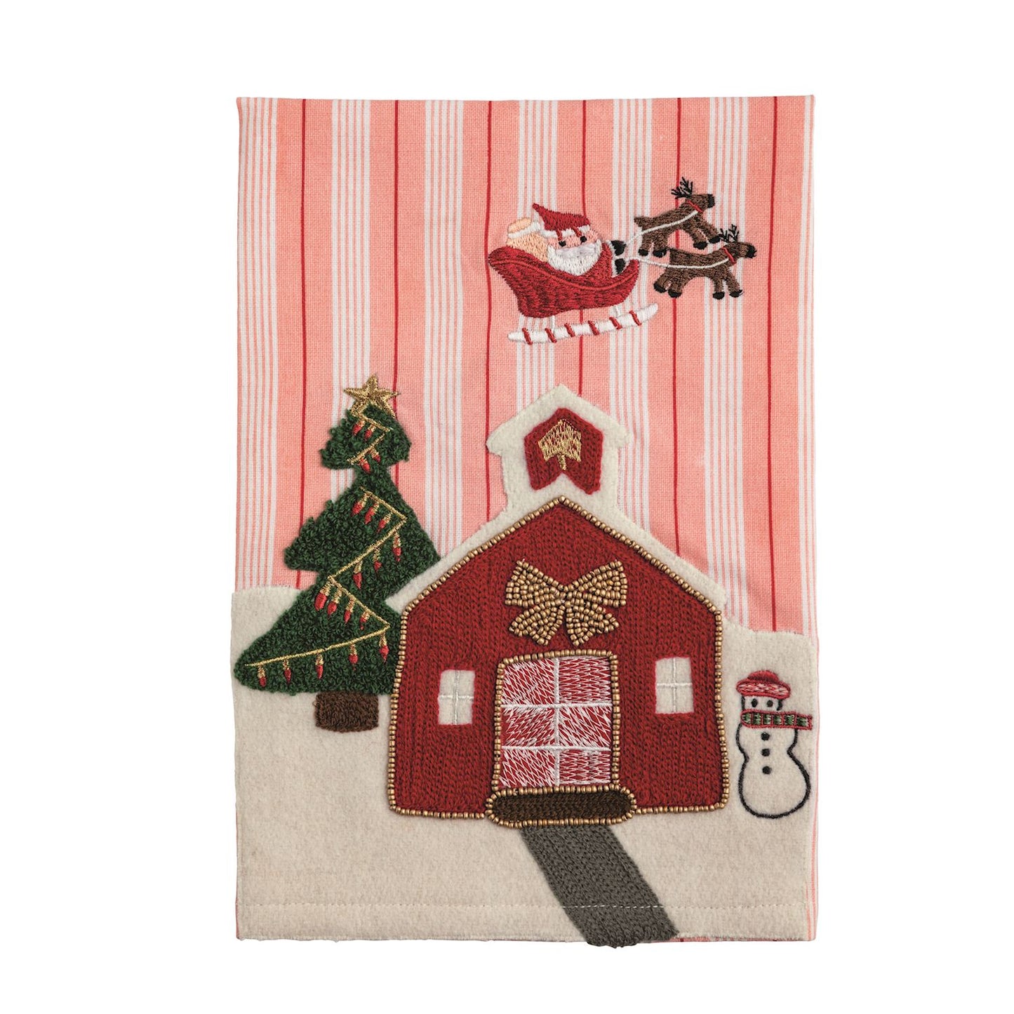 Santa Sleigh Whimsy Christmas Towel