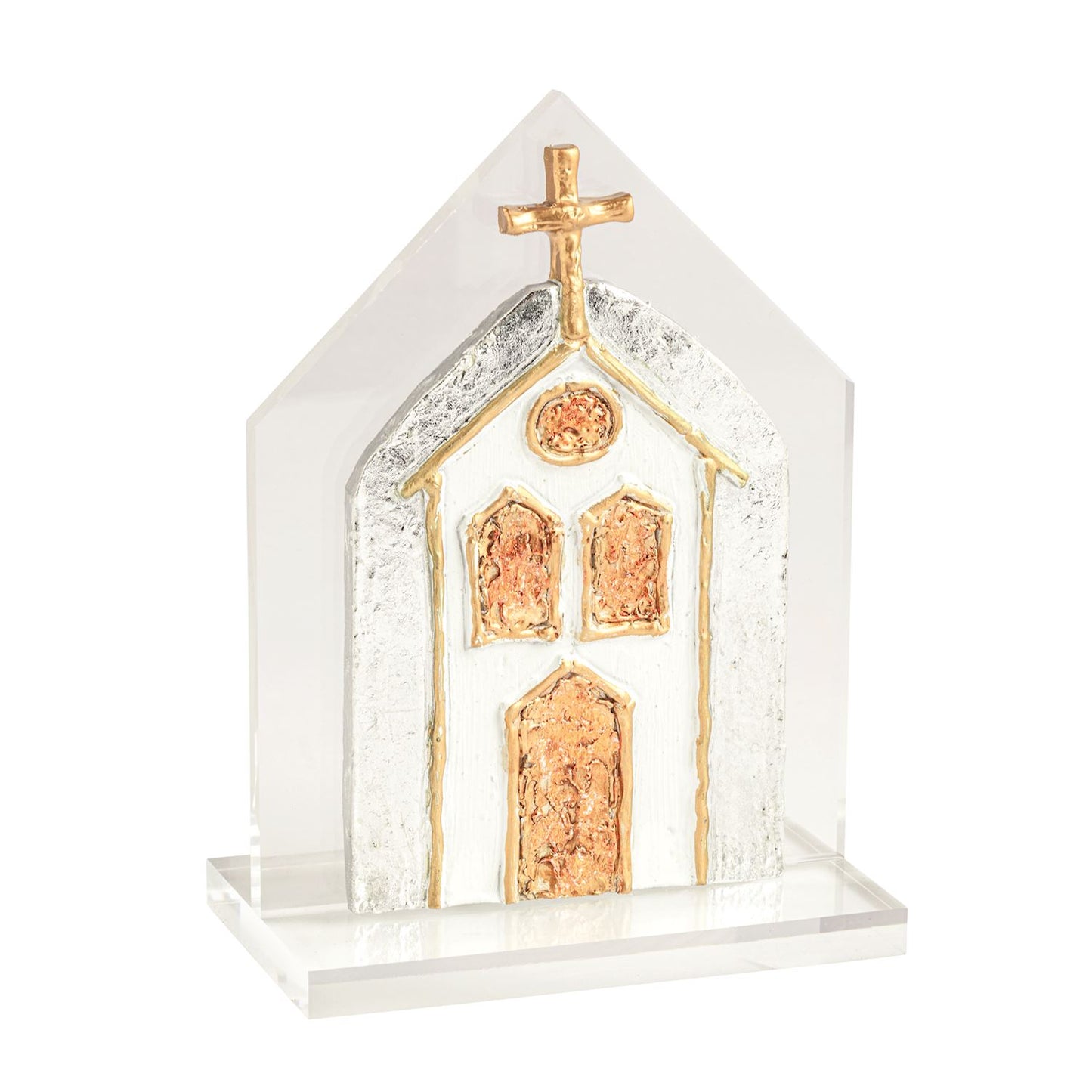 Gold On Silver Acrylic Church