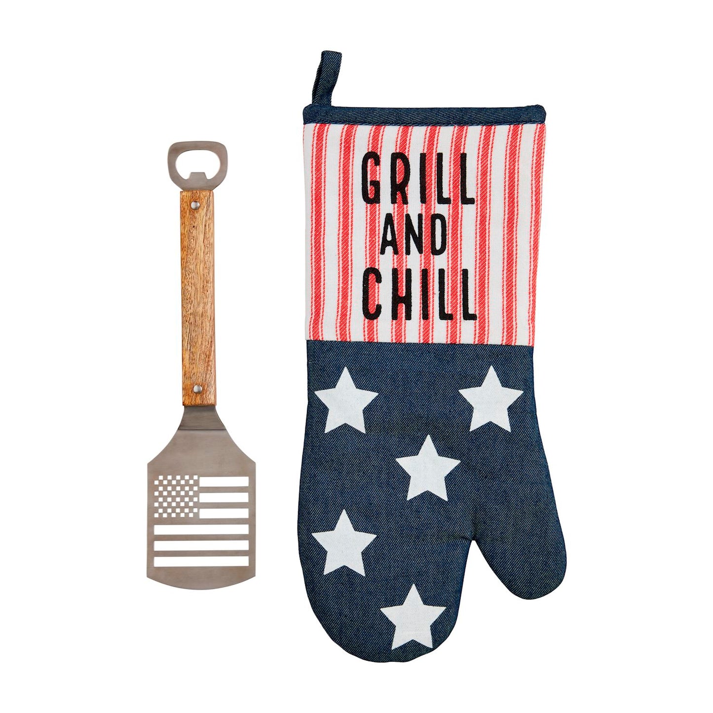 Grill Mitt and Spatula Set