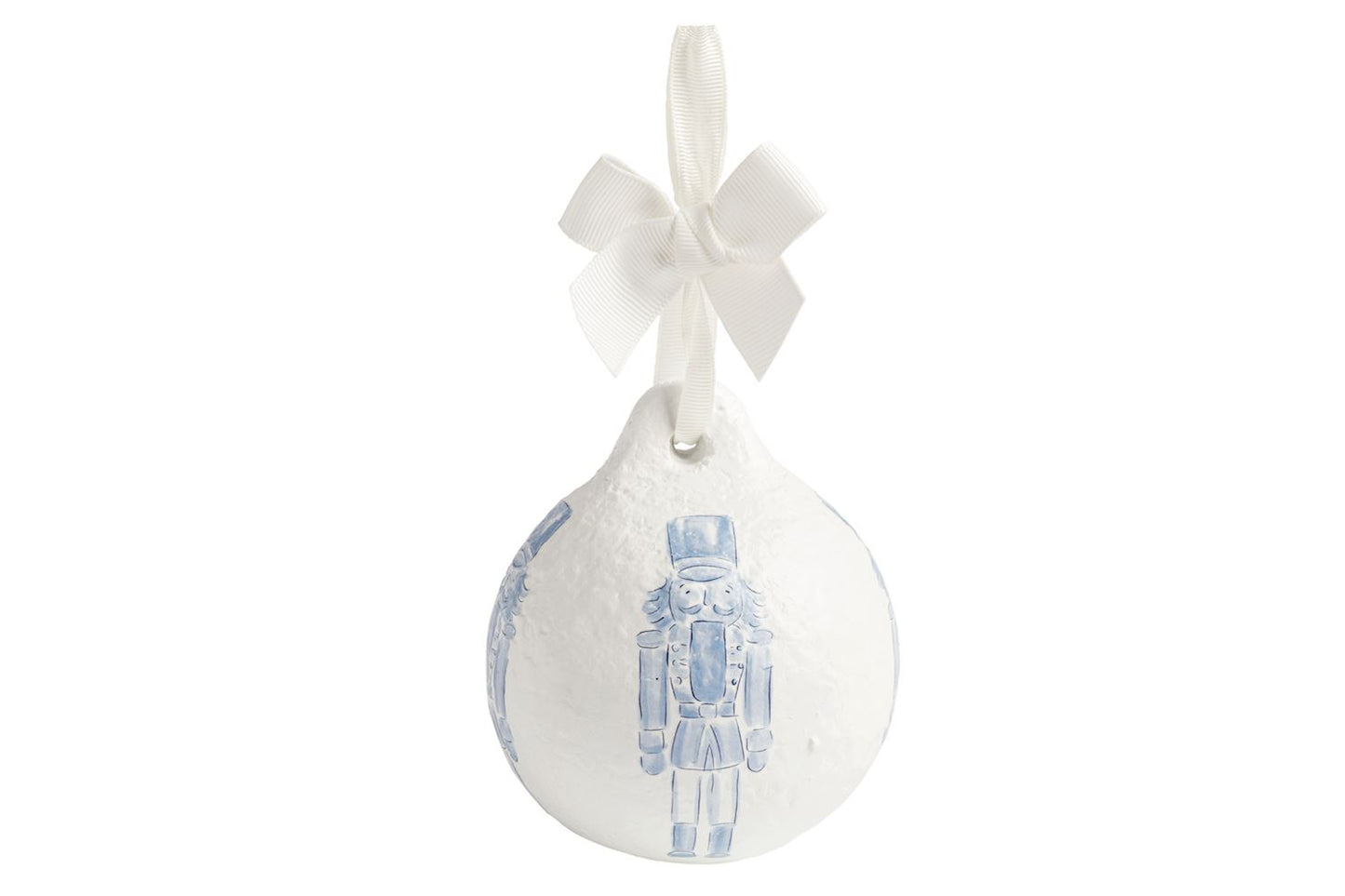 Blue Nutcracker Papier-Mâché Ornament