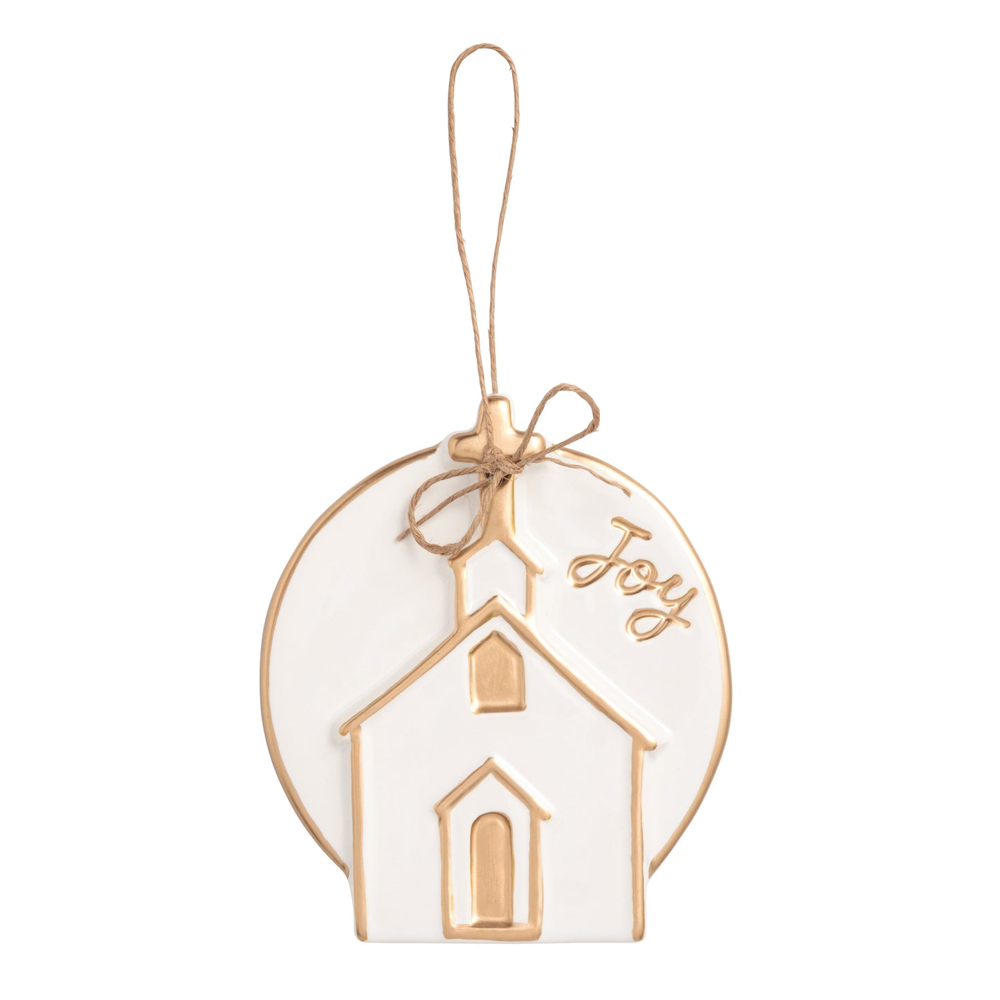 Church Gold Disc Ornament