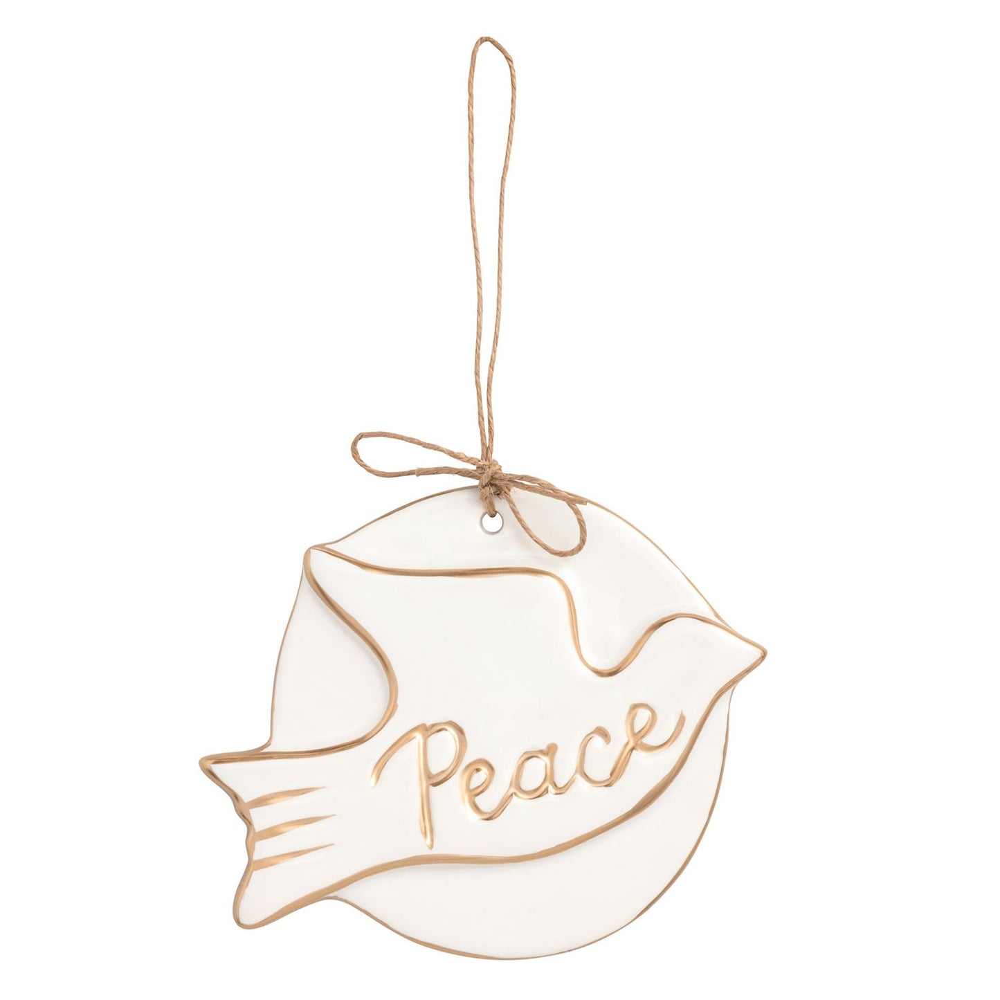 Turtle Dove Gold Disc Ornament