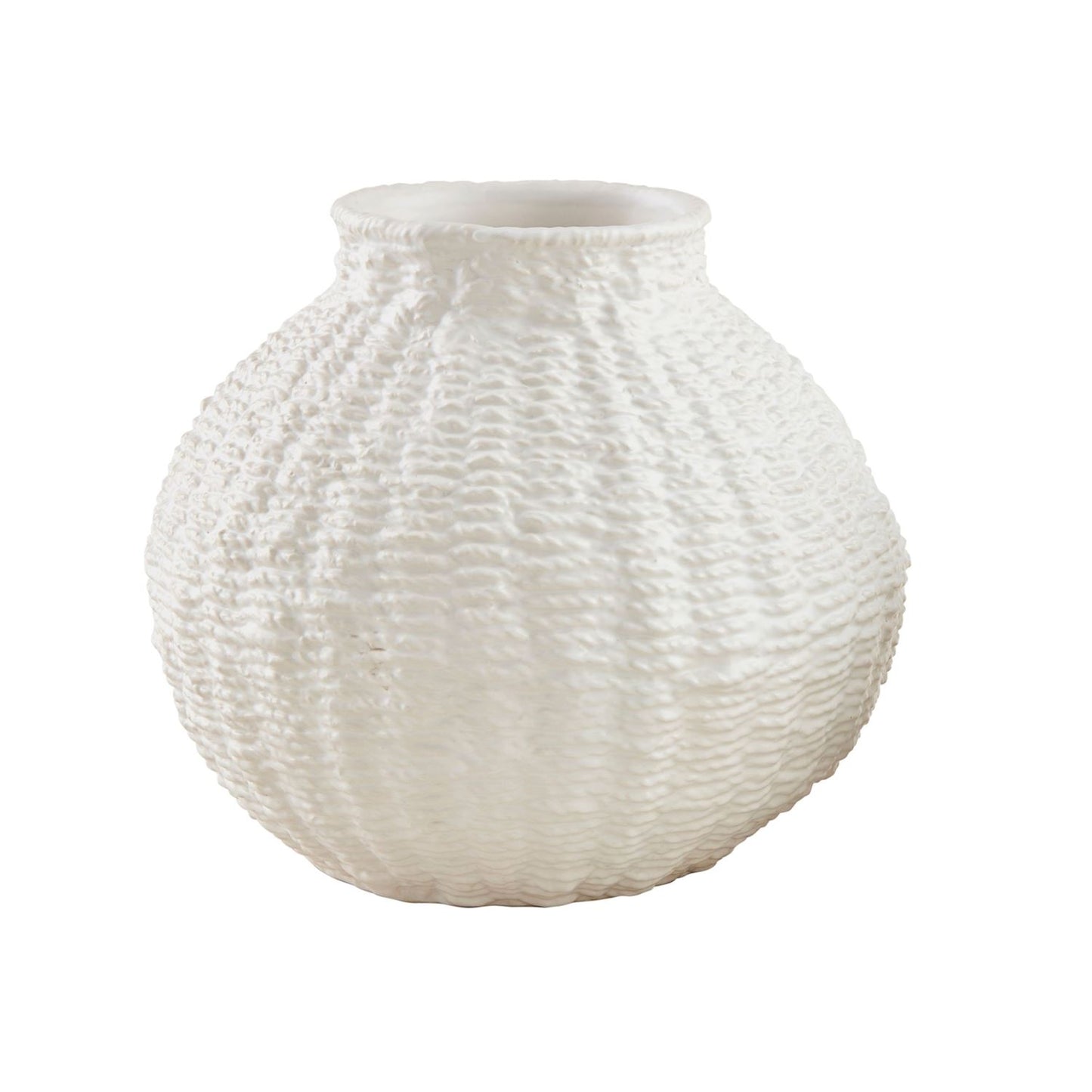 Large Woven Stoneware Round Vase