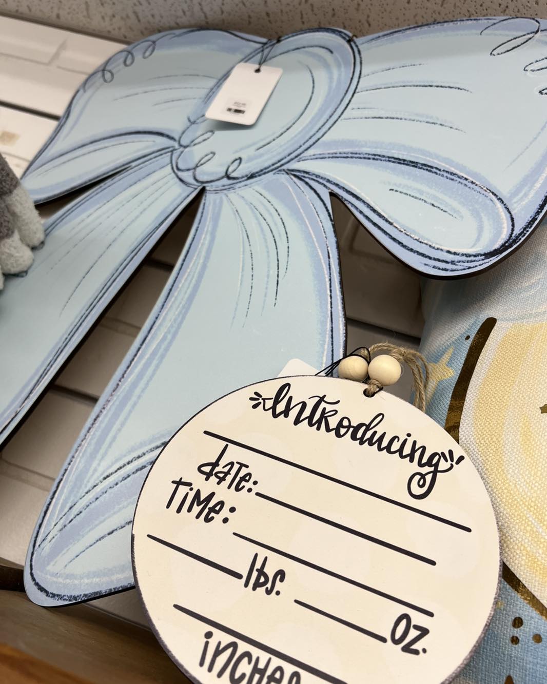 Large Blue Bow Door Hanger