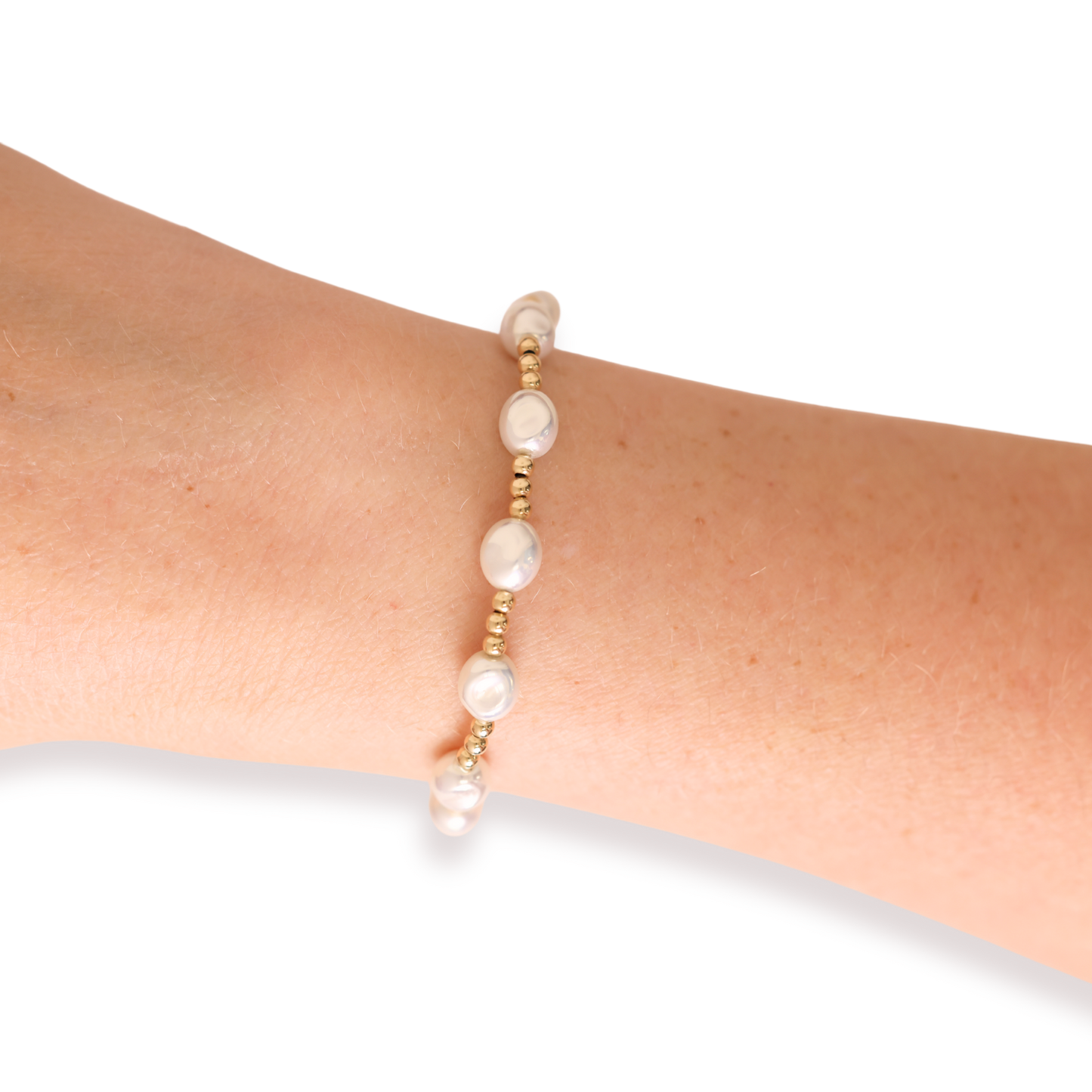 Bri Pearl Bracelet in Gold: Extended 7.25 Inch